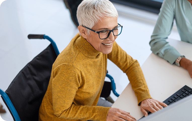 Person working on laptop