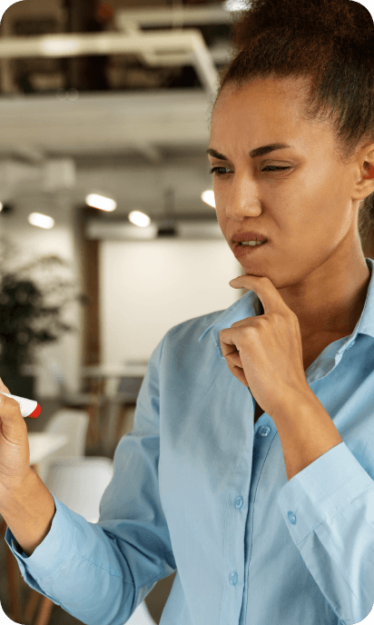 Professional reviewing candidates