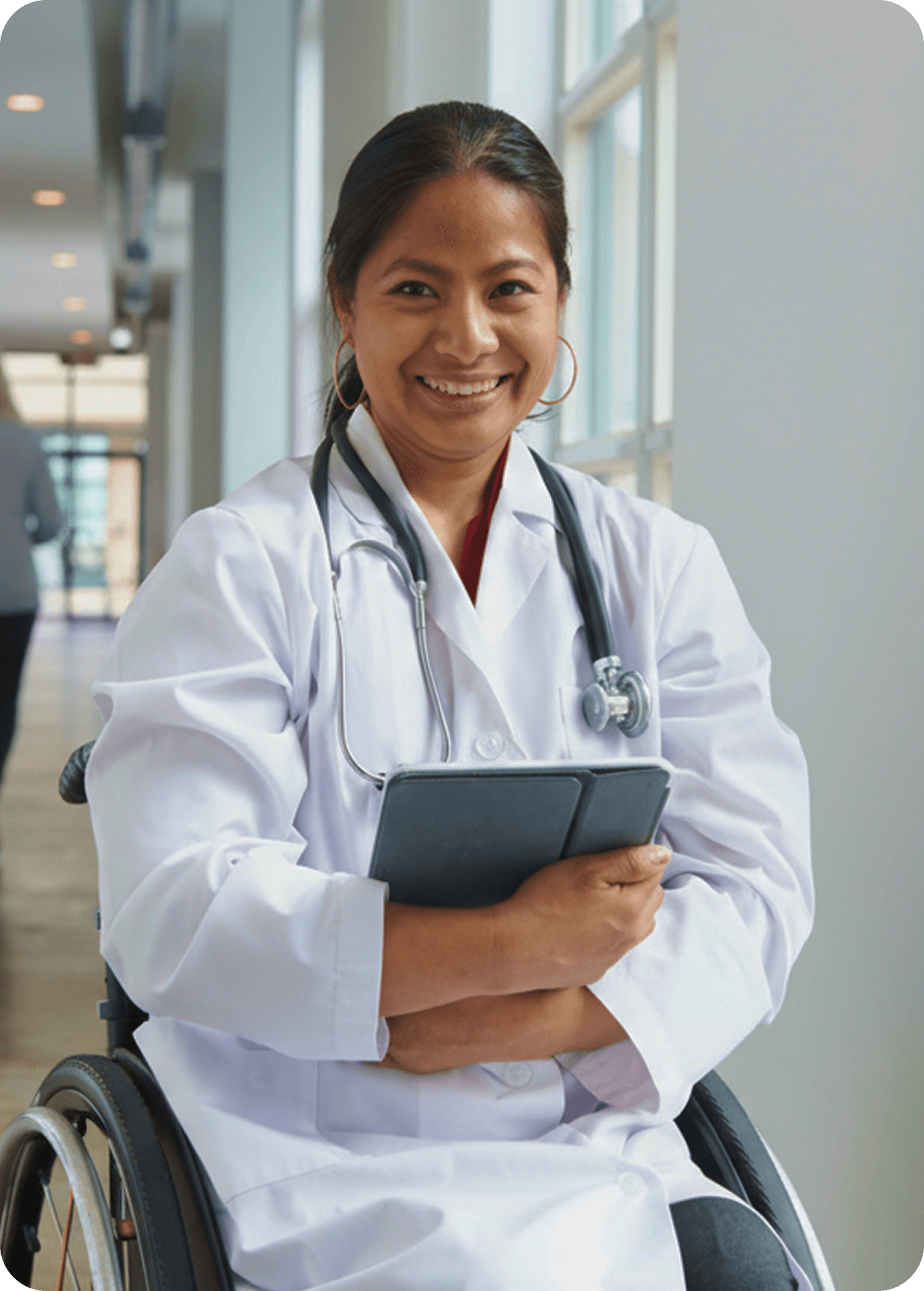 Healthcare professional with tablet